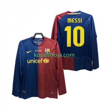 Billiga Fotbollströjor FC Barcelona Lionel Messi 10 Champions League 2008 2009 Retro Hemma tröja Långärmad